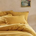 Linen Pillowcases (Pair), Honey By Piglet in Bed | Size: Square | Colour: Honey