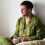 Men’s Moss Linen Pyjama Trouser Set By Piglet in Bed | Size: Extra Small | Colour: Moss Green