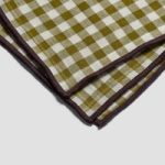 Botanical Green Gingham Linen Napkin, Set of 4 By Piglet in Bed | Size: 45 x 45cm | Colour: Green Gingham