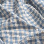 Linen Flat Sheet, Warm Blue Gingham By Piglet in Bed | Size: Double | Colour: Blue Gingham