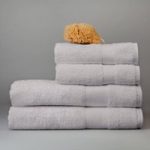 Organic Cotton Towels, Maxi Set of Four By Dip & Doze | Colour: Light Grey