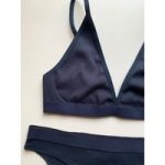 Ribbed Organic Cotton Soft Cup Bra By Elliot Organics | Size: M | Colour: Ocean