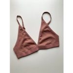 Ribbed Organic Cotton Soft Cup Bra By Elliot Organics | Size: XL | Colour: Dusty Pink