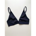 Ribbed Organic Cotton Soft Cup Bra By Elliot Organics | Size: L | Colour: Ocean